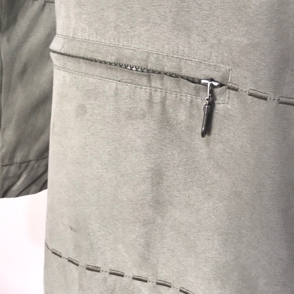 Luba Sage Green Microsuede Embroidered Coat 6 - Picture 16 of 16